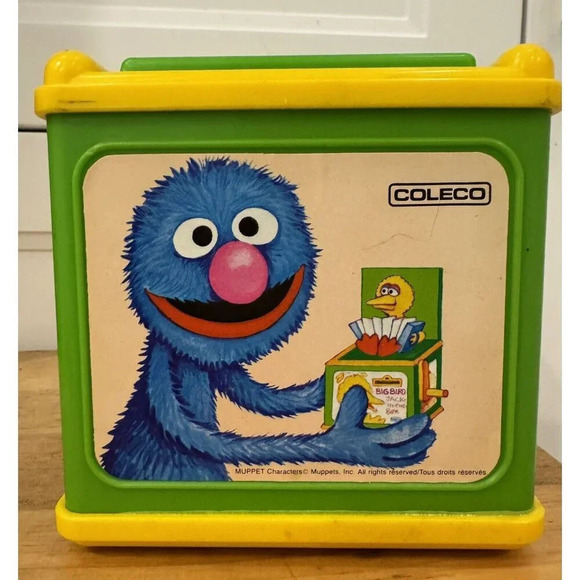 Vintage Sesame Street Big Bird Jack In The Box 1983 Burt Ernie Elmo Cookie rare - Picture 4 of 7